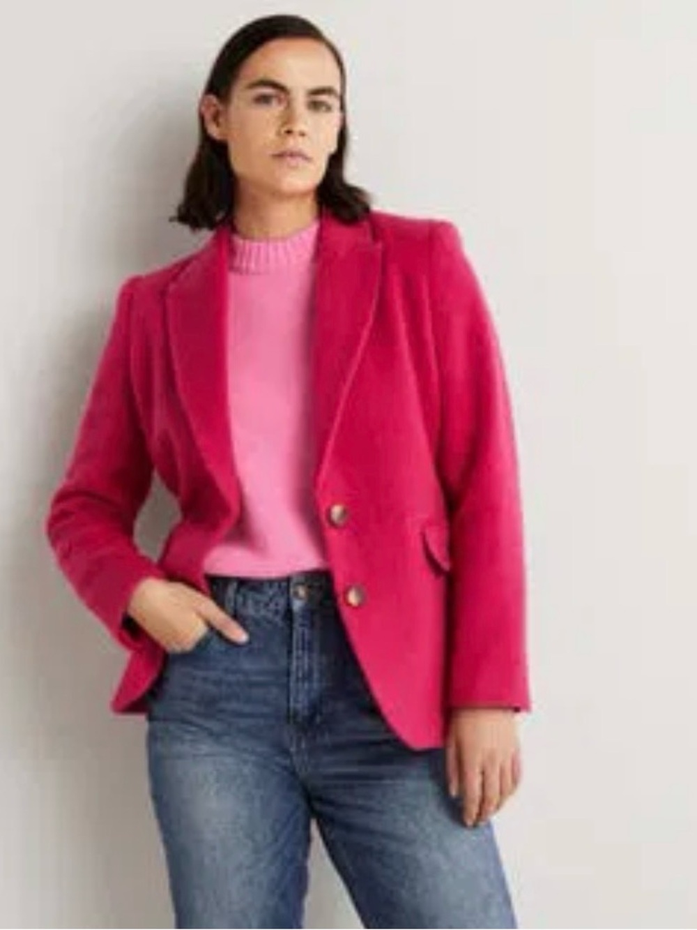 NWT Boden Bright Pink Tailored Wool Blazer